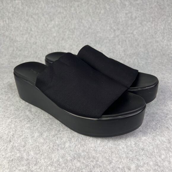 Bebe Black Size 9  Slip on Platform Sandals - Picture 1 of 10